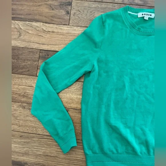 Boden Green Crewneck Sweater, Small - Picture 2 of 8